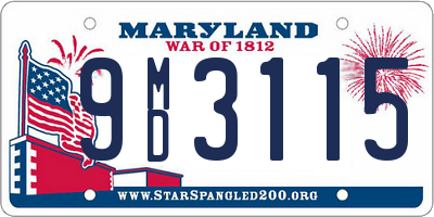 MD license plate 9MD3115