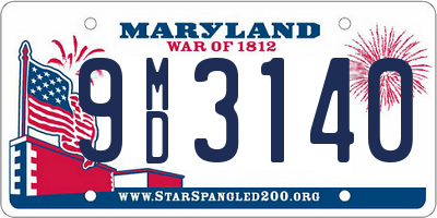 MD license plate 9MD3140