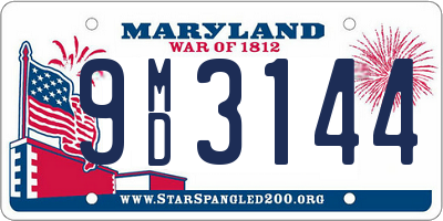 MD license plate 9MD3144