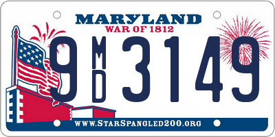 MD license plate 9MD3149