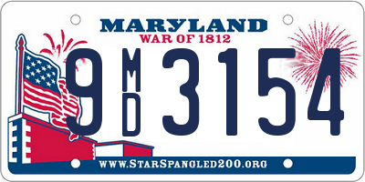MD license plate 9MD3154