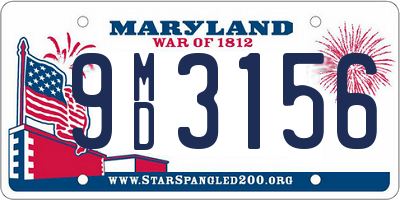 MD license plate 9MD3156