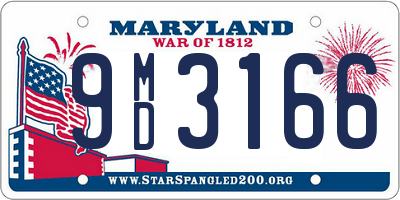 MD license plate 9MD3166