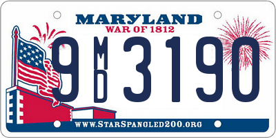 MD license plate 9MD3190