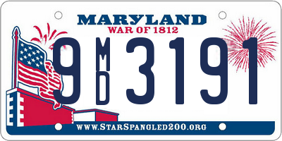 MD license plate 9MD3191