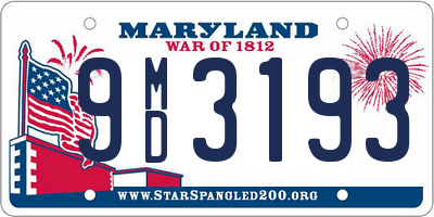 MD license plate 9MD3193