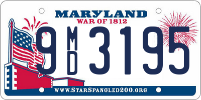 MD license plate 9MD3195