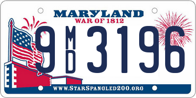 MD license plate 9MD3196