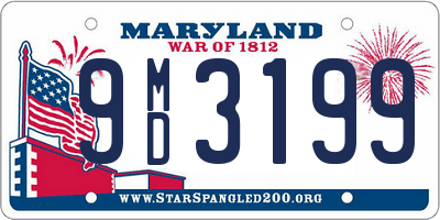 MD license plate 9MD3199