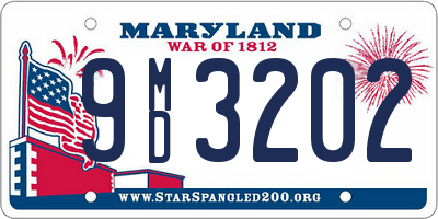 MD license plate 9MD3202