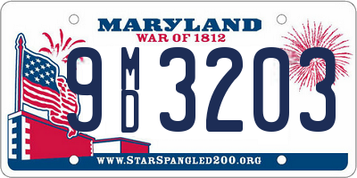 MD license plate 9MD3203