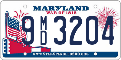 MD license plate 9MD3204