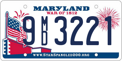 MD license plate 9MD3221