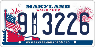 MD license plate 9MD3226