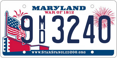 MD license plate 9MD3240