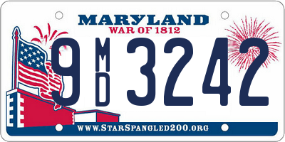 MD license plate 9MD3242