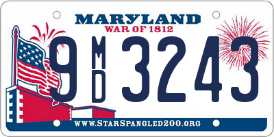 MD license plate 9MD3243