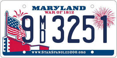 MD license plate 9MD3251