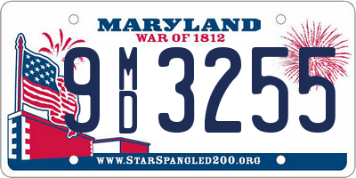 MD license plate 9MD3255