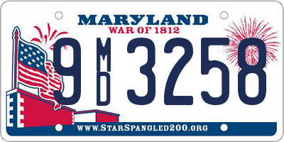 MD license plate 9MD3258