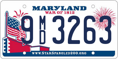 MD license plate 9MD3263