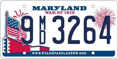 MD license plate 9MD3264