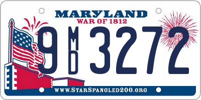 MD license plate 9MD3272