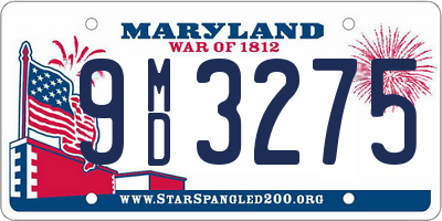 MD license plate 9MD3275