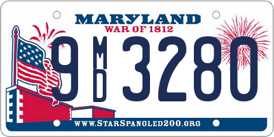 MD license plate 9MD3280