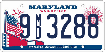 MD license plate 9MD3288