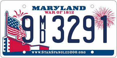 MD license plate 9MD3291