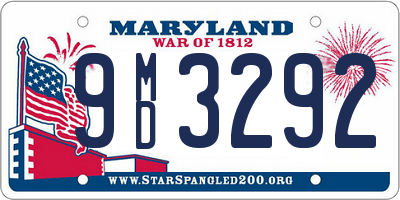 MD license plate 9MD3292