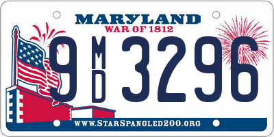 MD license plate 9MD3296