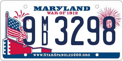 MD license plate 9MD3298