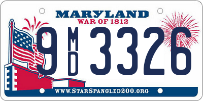 MD license plate 9MD3326