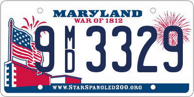 MD license plate 9MD3329