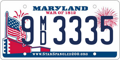 MD license plate 9MD3335