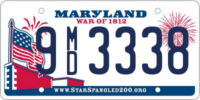 MD license plate 9MD3338