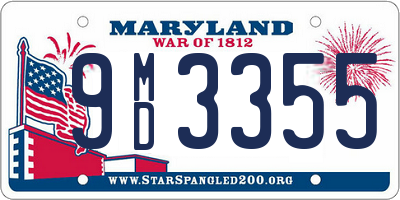 MD license plate 9MD3355