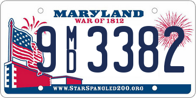 MD license plate 9MD3382