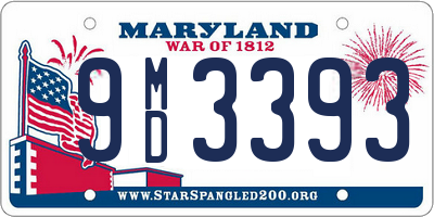 MD license plate 9MD3393