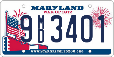 MD license plate 9MD3401