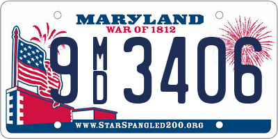 MD license plate 9MD3406