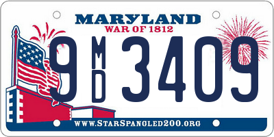 MD license plate 9MD3409
