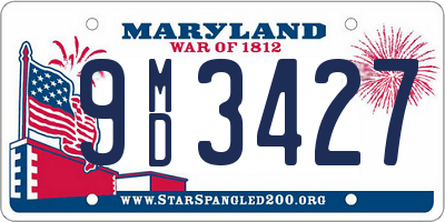 MD license plate 9MD3427