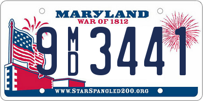 MD license plate 9MD3441