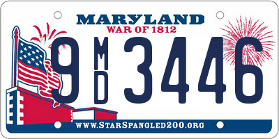 MD license plate 9MD3446