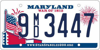 MD license plate 9MD3447