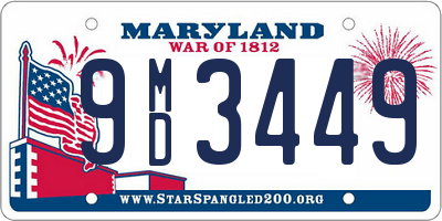 MD license plate 9MD3449