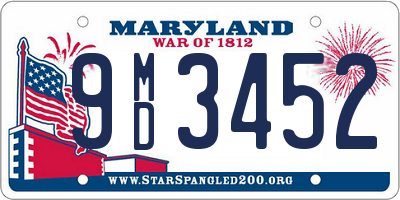 MD license plate 9MD3452